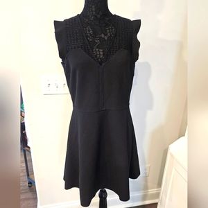 XOXO Womens Black Lace Inlay Flutter Sleeves Cocktail Dress Juniors XXL